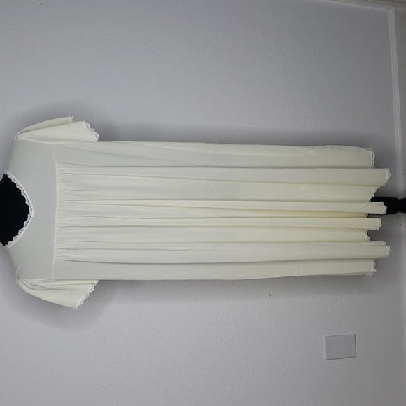 Vintage Shadowline Floral Embroidered Lacey Nylon Night Gown Dress Size M Yellow - Picture 5 of 14